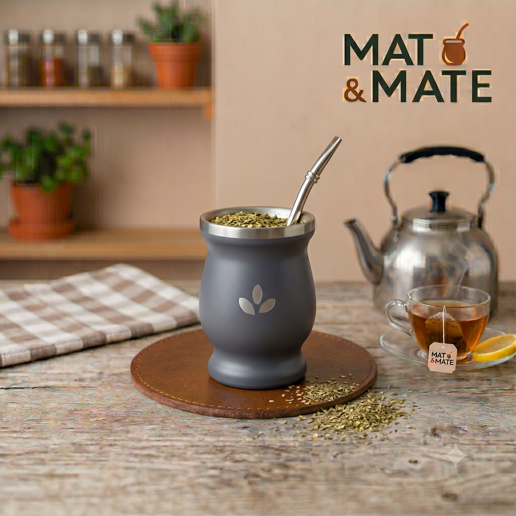 Mate de Acero Inoxidable Gris