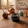 Calabaza Tallado Svart - Mate-kopp fra Argentina
