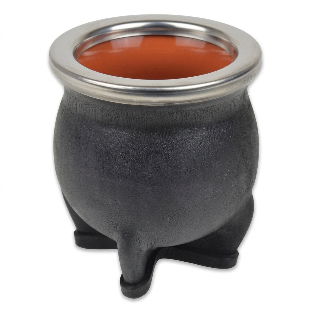 Mate Cerámica Camionero - Sort skinnbelagt mate-kopp fra Argentina