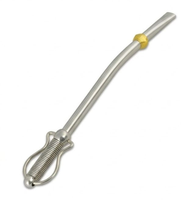 Bombilla Patagonia inox 16,5cm - Sugerør i stål med bronsedetaljer