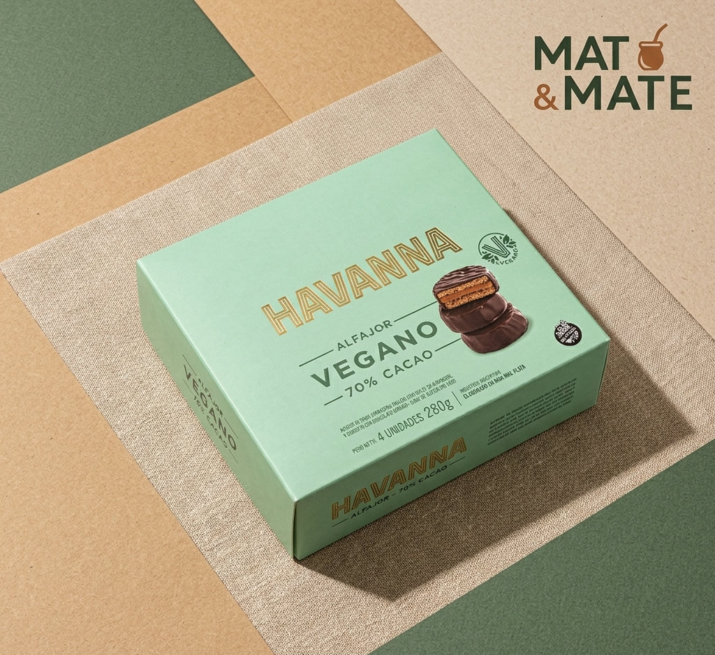 Caja 4 U. Alfajor Havanna Vegano Sin TACC Glutenfri