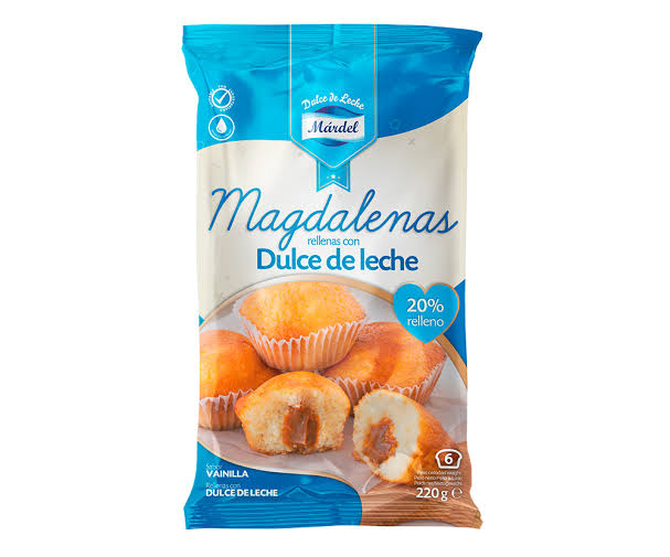 Magdalenas Márdel rellenas con Dulce de Leche - 6 stk (220g)